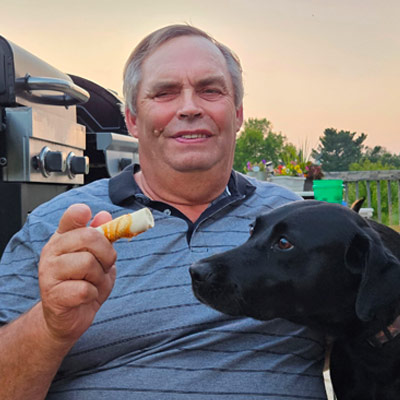 Jeff Kuehn and his dog, Chloe