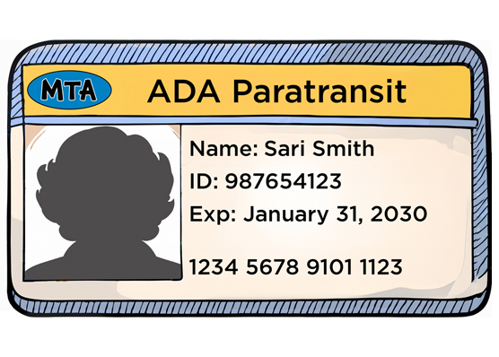 Sketch of a paratransit ID card.