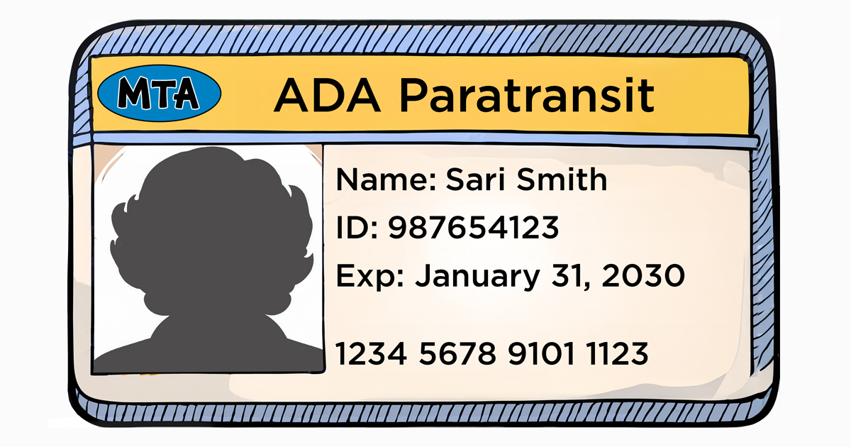 Sketch of a paratransit ID card.