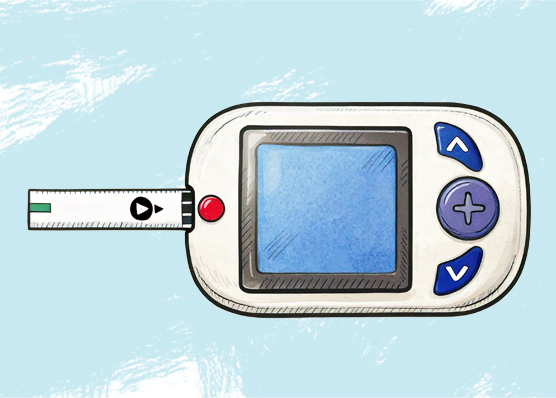 Glucose meter in a watercolor art style