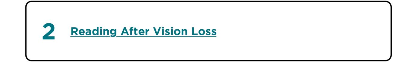 The second most popular podcast episode is Reading After Vision Loss.